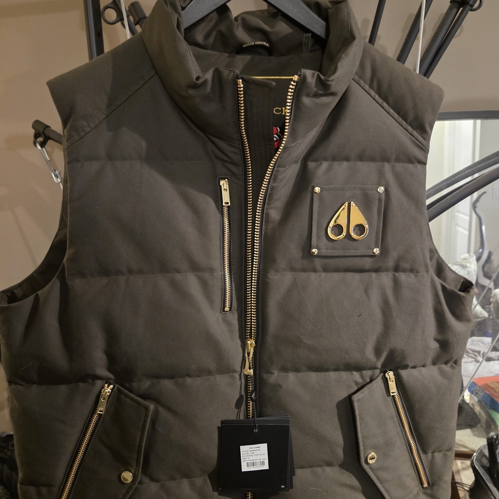 Moose Knuckles Black and Gold Vest